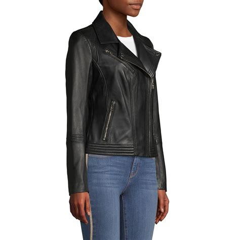 michael michael kors missy asymmetrical zip leather moto jacket|MICHAEL Michael Kors Missy Asymmetrical Zip Leather Moto .